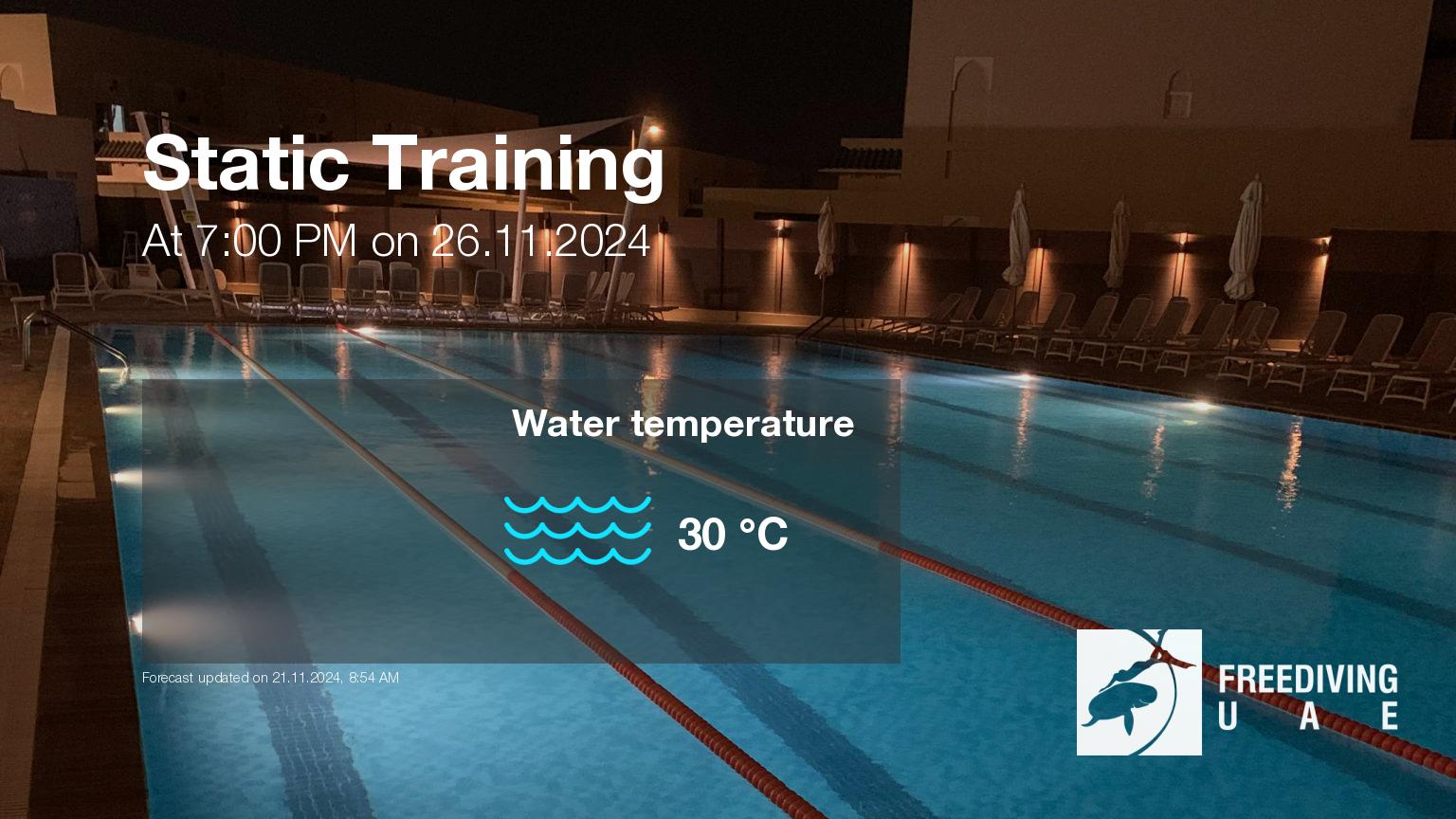 Expected weather during Static Training on Tue, Nov 26, at 7:00 PM