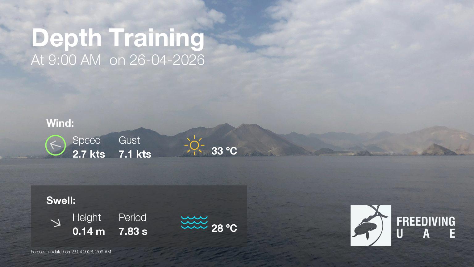 Expected weather in Freediving UAE – East Coast Freedive Center