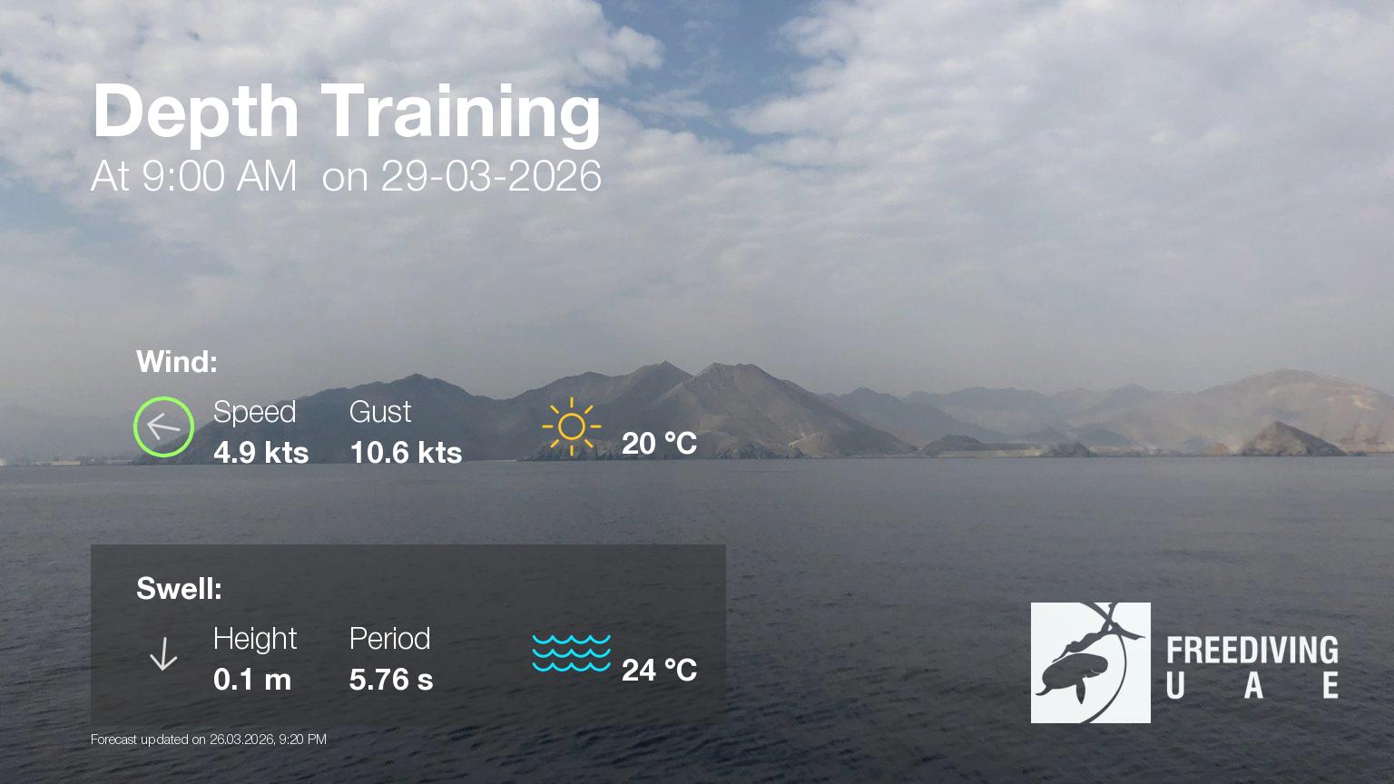 Expected weather in Freediving UAE – East Coast Freedive Center