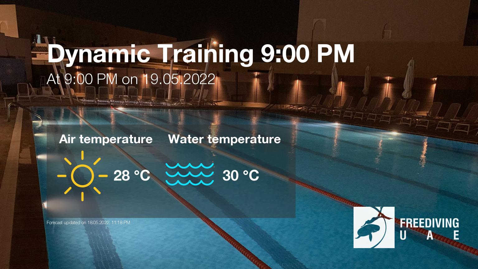Expected weather during Dynamic Training 9:00 PM on Thu, May 19, at 9:00 PM